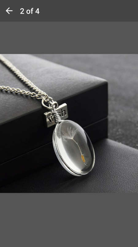 New & Unique - 925 Sterling Silver Chain Dandelion Wish Real Flower Pendant