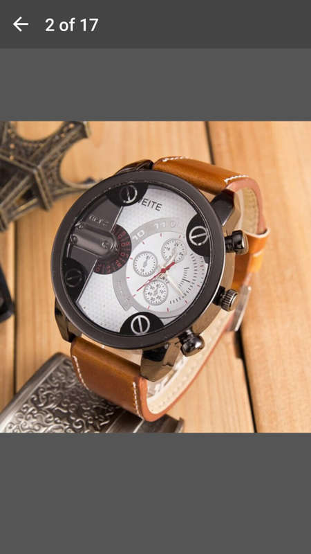 Weite - BIG DIAL - Luxury Mens Analog Sport Steel Case Quartz Leather Wrist Watch - AWESOME!!!