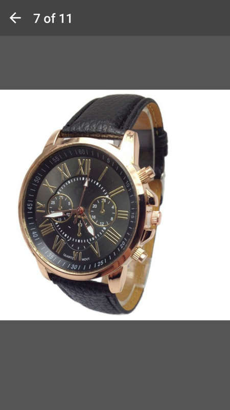 Geneva Platinum - Classic Round Three Tone Faux Chronograph Quartz Watch