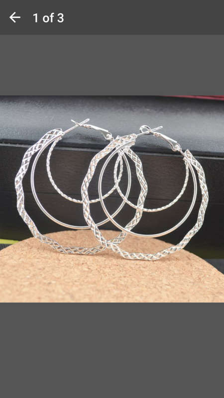 Bargain - Buy 1 get 1 Free - NEW 925 Sterling Silver Hoop Studs Dangle Earrings N-187
