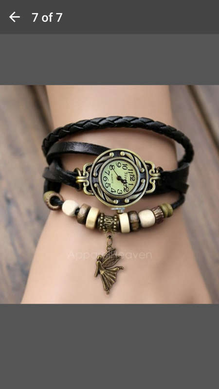 Stylish & Elegant - Weave Wrap Around Leather Quartz Bracelet Wrist Watch - Black