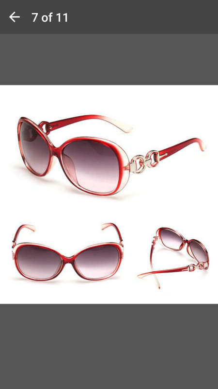 New Eyewear - Retro Vintage Oversized Women Fashion Designer Sunglasses - Wine Red Trim