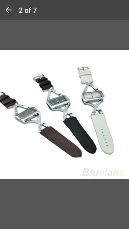 WECIN - Stylish Womens Crystal Accent PU Leather Strap Analog Quartz Bracelet Wrist Watch