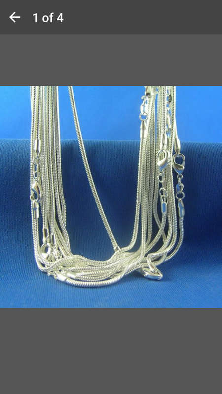 925 Sterling Silver Snake Chain Necklace - 24" - Very Nice Chain
