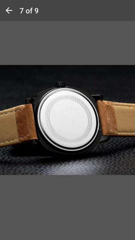 Curren - Fashion Army Military Style Leather Strap Quartz Watches - Black Face