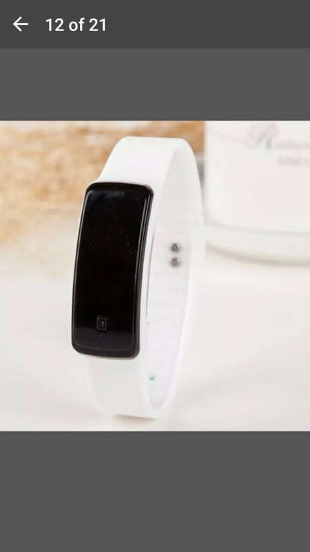 Womens Men Silicone Band Digital LED Bracelet Wristwatch Sports Running Watches - White