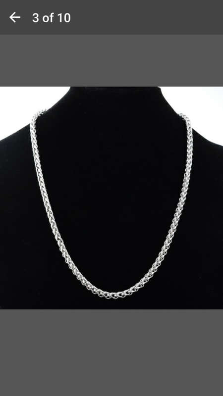 Stainless Steel Braided Chain Polishing Necklace 56.5cm Long