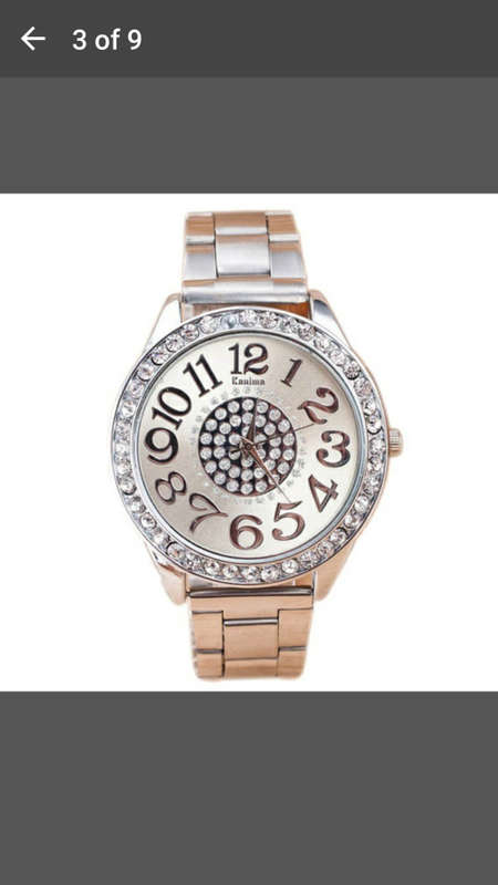 Kanima Women's Crystal Rhinestone Alloy Stainless Steel Analog Quartz Wrist Watch - Silver