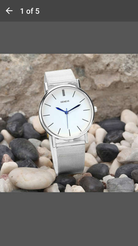 Geneve - Stunning Round Dial Silver Mesh Steel Quartz Women Watch