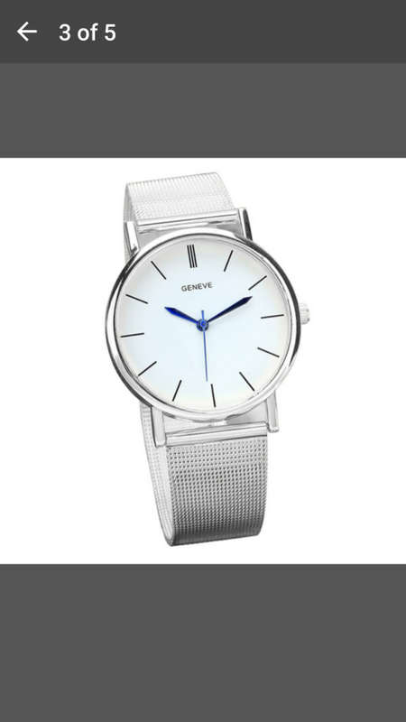 Geneve - Stunning Round Dial Silver Mesh Steel Quartz Women Watch