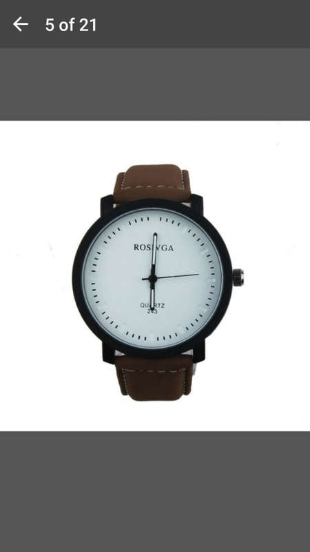 Rosivga 243 Unisex Watch Quartz Leather Strap Knit Scale Wrist Watch
