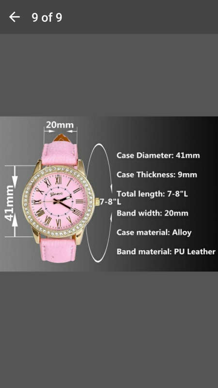 Geneva - Women Rhinestone Analog Leather Quartz Wrist Watch