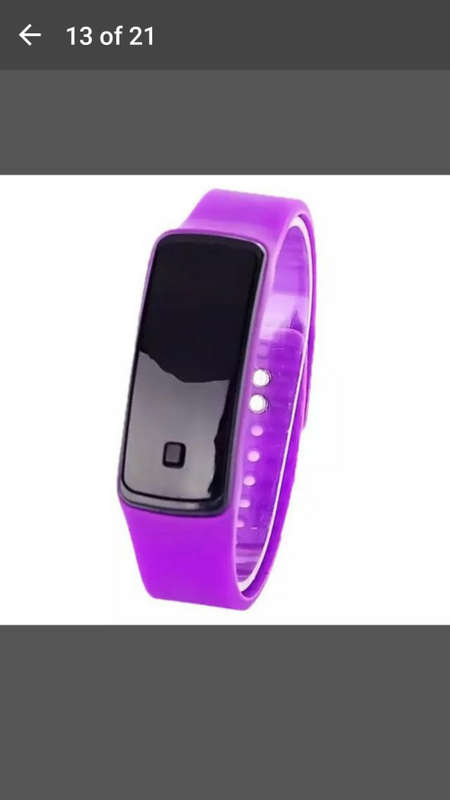 Womens Men Silicone Band Digital LED Bracelet Wristwatch Sports Running Watches - PURPLE
