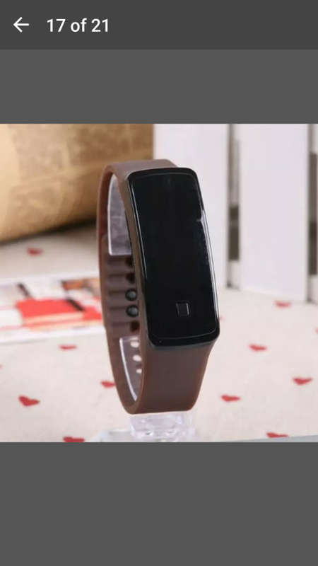 Womens Men Silicone Band Digital LED Bracelet Wristwatch Sports Running Watches - BROWN