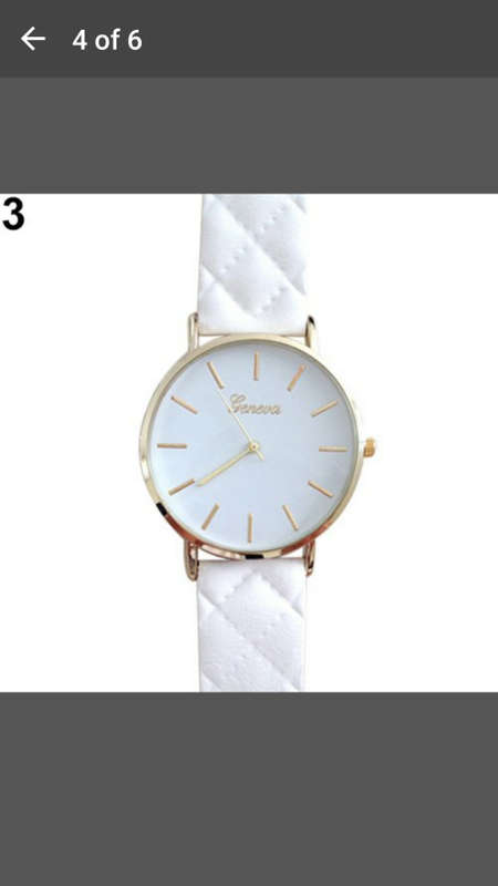 Women's Fashion Geneva Checkers Leather strap dial Quartz casual bracelet Watch