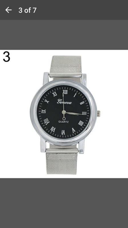 Geneva Womens Classic Silver Quartz Stainless Steel Wrist Watch