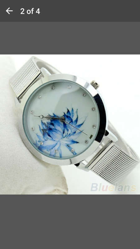 Women's Fashion - Blue Lotus Stainless Steel Mesh Quartz Wrist Watch - Not many of these around