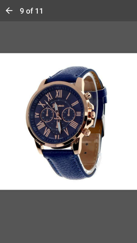 Women's Fashion Geneva Checkers Leather strap dial Quartz casual bracelet Watch
