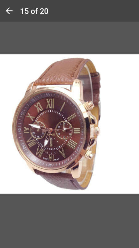 Geneva Roman Numerals Watch Faux Leather Analog Quartz Leisure Wrist Watch