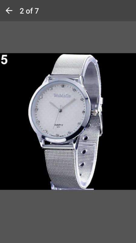 WOMAGE - Stunning Round Dial Silver Mesh Steel Quartz Women Watch - Small Dial - AWESOME