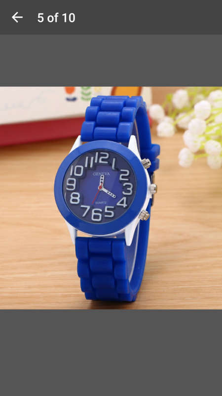 Kids Boys Girls Unisex Geneva Jelly Silicon Band Quartz Watch - V