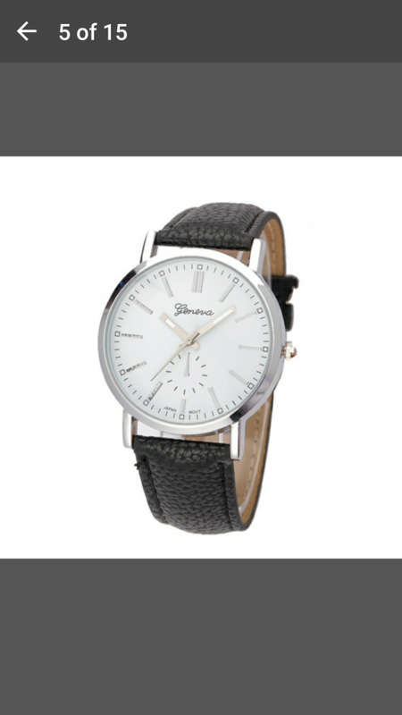 Mens Fashion Geneva Faux Leather strap dial Quartz Business Wrist Watch