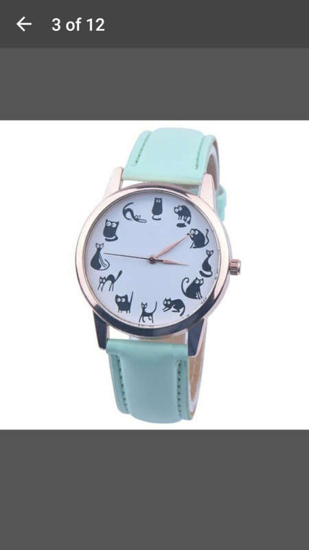 Cartoon Watch - Women Fashion Casual Little Cat Pattern Quartz Wristwatch Green - V
