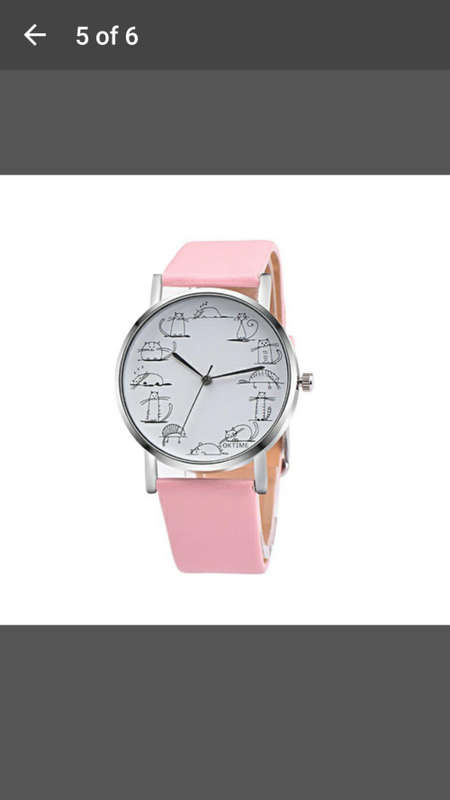 Cartoon Watch - Women Fashion Casual Little Cat Pattern Quartz Wristwatch Pink - V