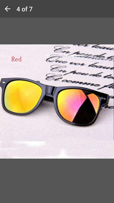 Classic Mirrored Sunglasses Cool Shades UV400 Mens Women Unisex - Red