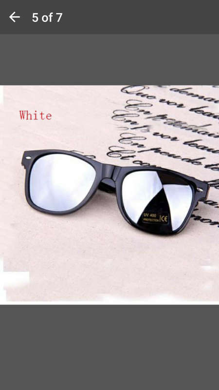 Classic Mirrored Sunglasses Cool Shades UV400 Mens Women Unisex - White