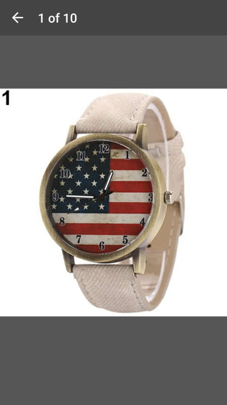 Unisex Watches Casual American Flag Pattern Dial Quartz Wrist Watches - White Strap - V