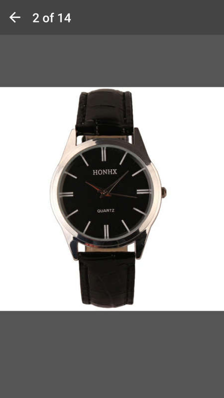 Brand New - Honhx Luxury Leather Mens Quartz Analog Wristwatch
