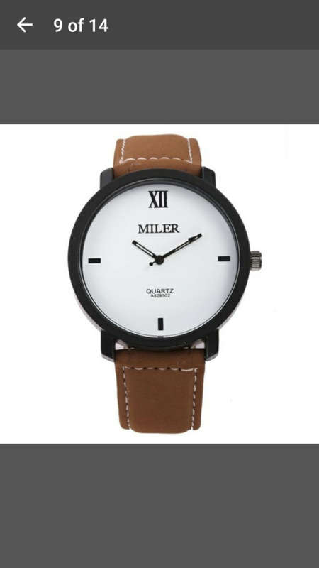 Miler -  Unisex Watch Quartz Leather Strap Knit Scale Wrist Watch - V