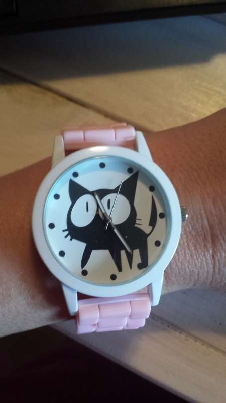 New Unisex Fashion Cute Cat Silicon Band Wristwatch Quartz Watch - V