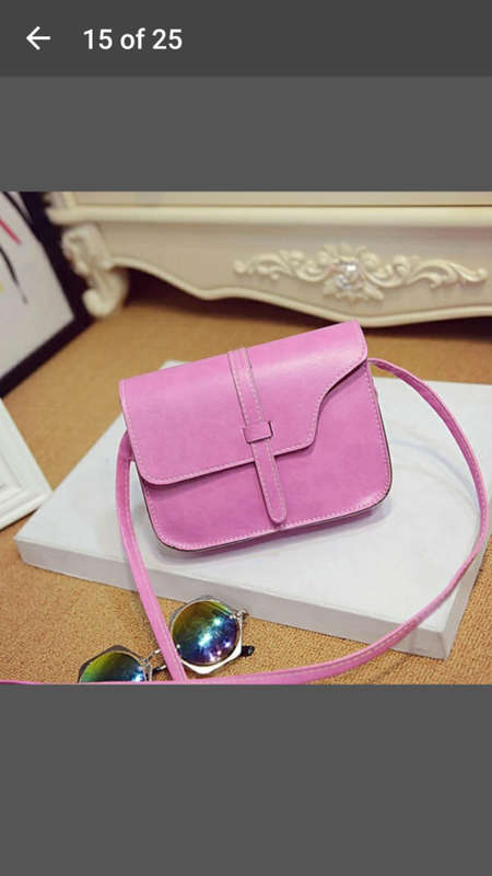 Women Shoulder Bag Faux Leather Casual Satchel Crossbody Tote Handbag Hot Pink - V