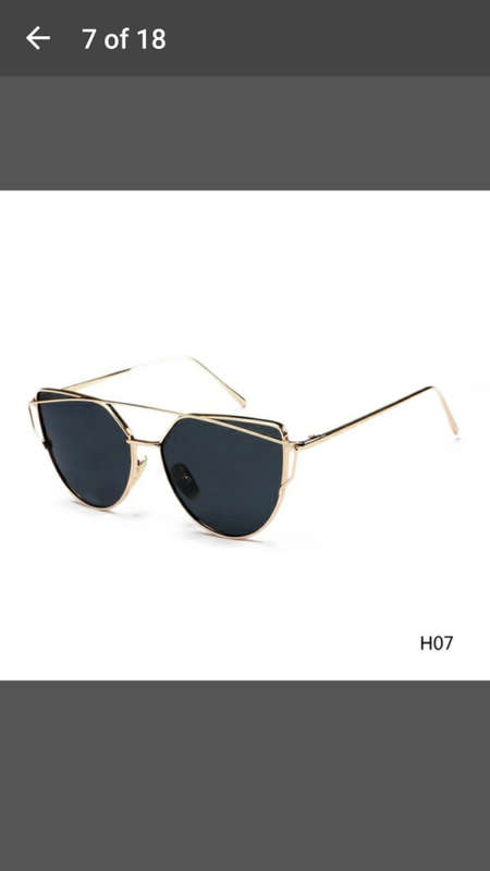 Women's Double Metal Nose Bridge Sunglasses Outdoor Driving Eyewear - Gold & Black - V