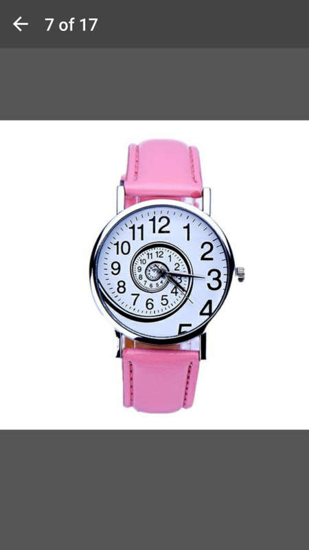 Super Hot Women Swirl Pattern Leather Analog Quartz Wrist Watch