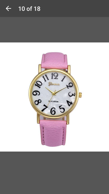 Geneva Unisex Leather Band Analog Quartz Vogue Wrist Watch Watches - Big Letter Marble Look Dial