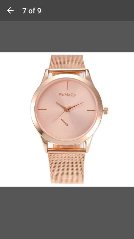 WoMaGe - Stunning Round Dial Rose Gold Mesh Steel Quartz Women Watch