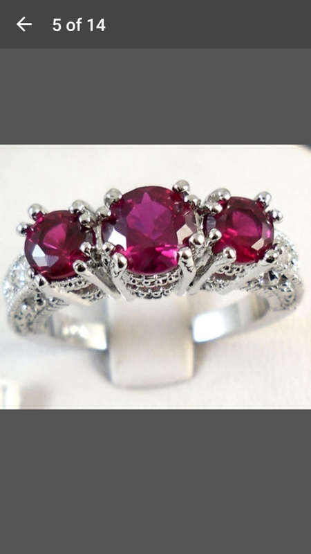 Brand New Jewelry - Silver Plated Purple Created Sapphire Ring - Size 7