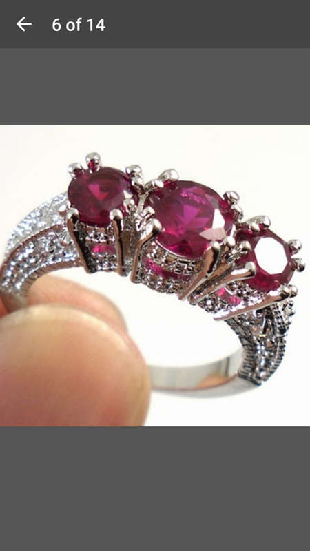 Brand New Jewelry - Silver Plated Purple Created Sapphire Ring - Size 7
