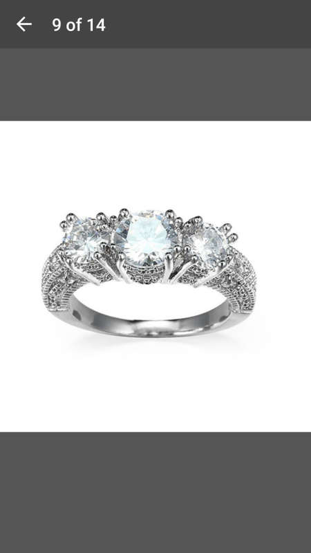Brand New Jewelry - Silver Plated White Created Sapphire Ring - Size 6
