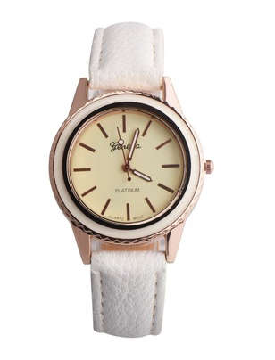 Geneva - Fashion Vintage Appearance Vogue Womens Faux Leather Analog Quartz Wrist Watch