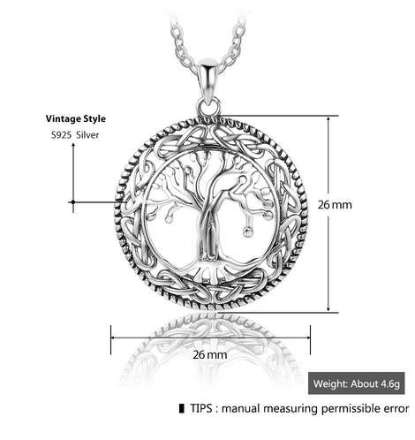 Ladies tree of Life Large Pendant Necklace 45cm Jewellery 925 Sterling Silver