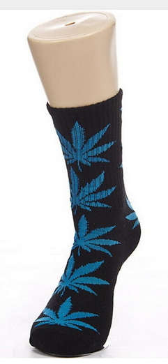 Weed leaf socks Men's Ladies Maple Leaf Socks Long Skateboard Hip-hop Male Woman white green