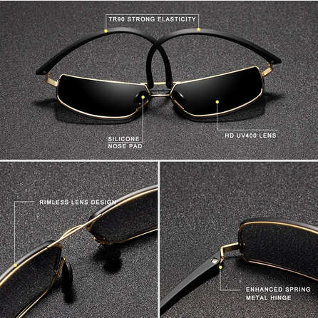 KINGSEVEN Sunglasses Men Woman Driving Square Frame Sun Glasses Male Unisex Gold brown
