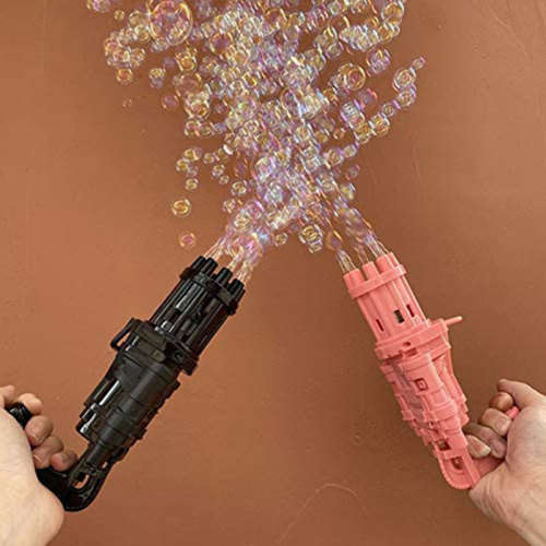 Electric bubble gun for kids gatling toy  blower soap bubble machine  automatic  summer outdoor acti