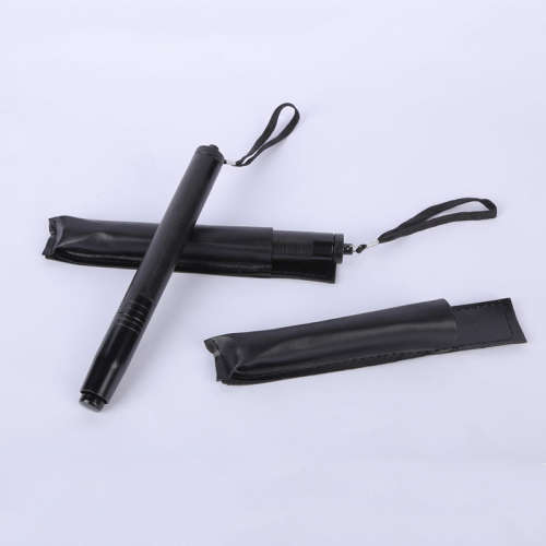 Self-defense Stick Black Three-section Stick Telescopic Stick With Storage Bag