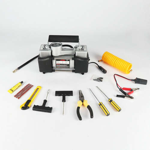 12V Portable Car Air Pump Car Emergency Toolbox Tire Repair Emergency Tool Set