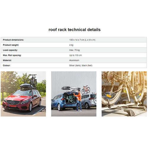 Roof rack Fully lockable roof rack with key